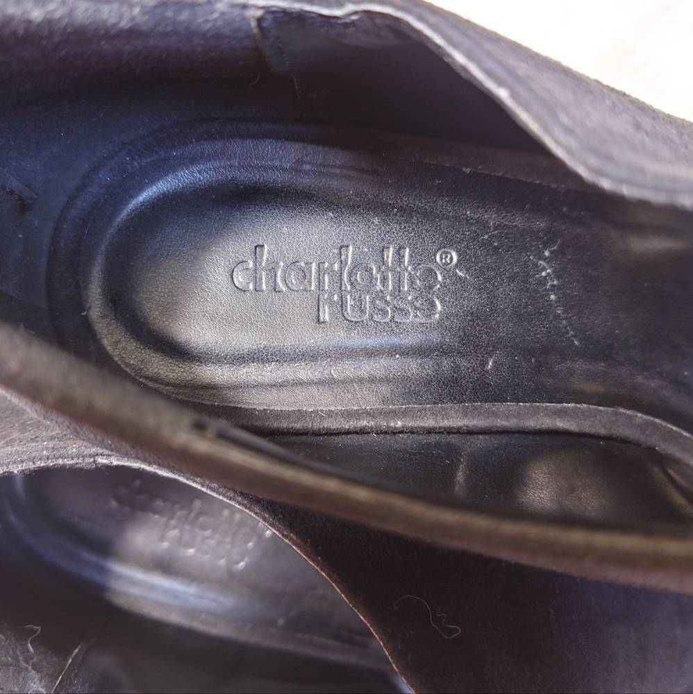 6″ black suede Charlotte Russe Jubilo heels - Picture 10 of 10
